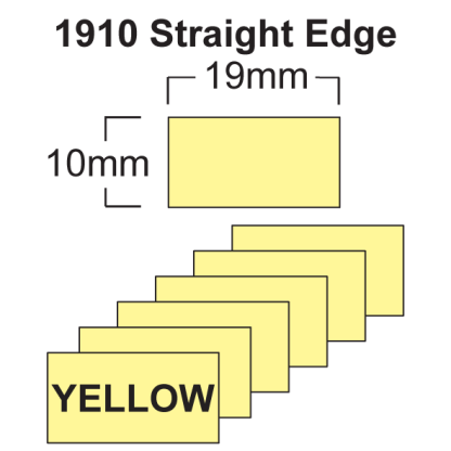 Yellow 19 x10mm Price Gun Labels