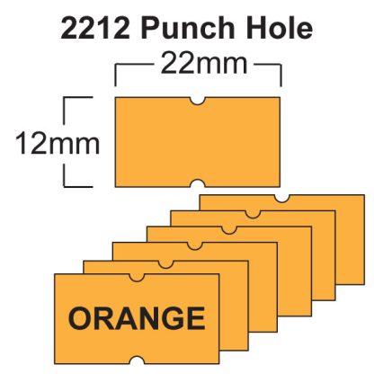 Orange CT1 22 x 12mm Price Gun Labels