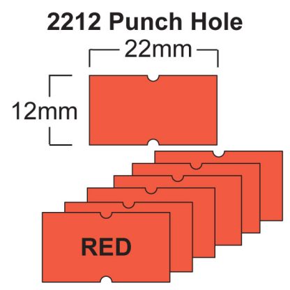 Red CT1 22 x 12mm Price Gun Labels