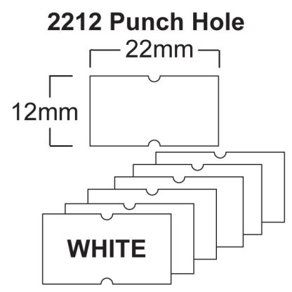 White CT1 22 x 12mm Price Gun Labels