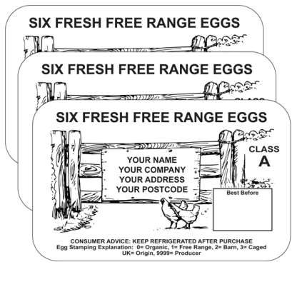PL1 Egg Box Labels design in White
