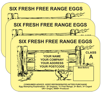 PL1 Egg Box Labels design in Yellow