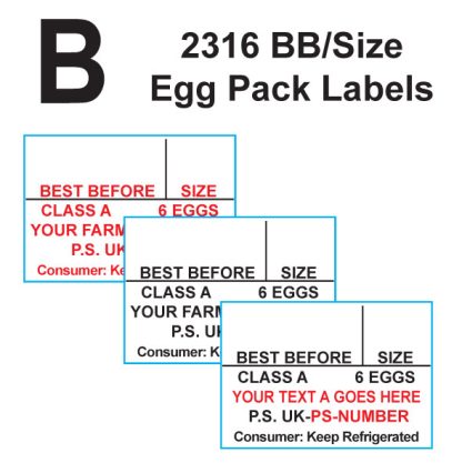 2316 B Best Before Size Egg box Label