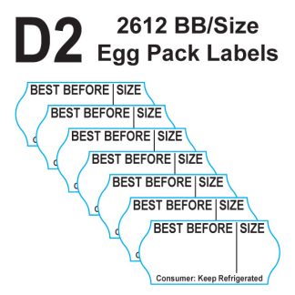CT4 2612 D2 Beste Before Size Egg Box Labels