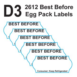 CT4 26x12mm Best Before Egg Box Labels D Type