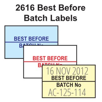 CT7 2616 Best Before Batch Labels