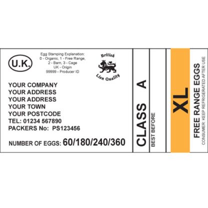 6x3 Outer Case Label Orange Extra Large - Standard Danro Design