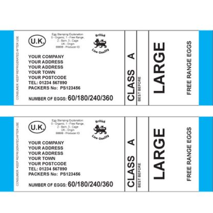 8.5x3 Outer Case Labels Large Blue - Standard Danro Design