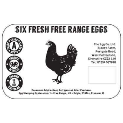Custom Egg Box Label (half dozen) example