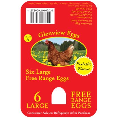 Example Glenview Eggs label