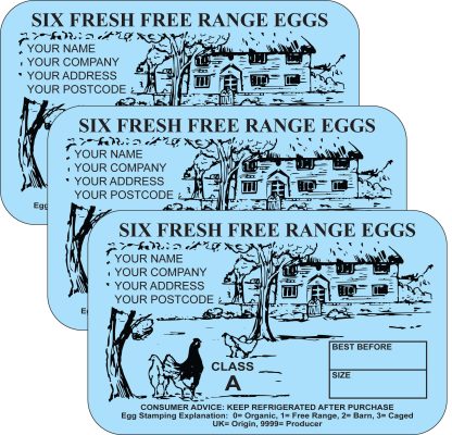 PL2 Egg box Labels design in blue