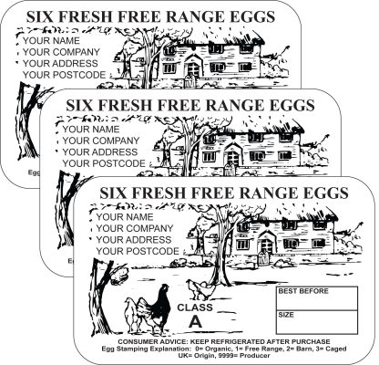 PL2 Egg Box Labels design in white
