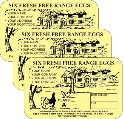 PL2 Egg Box Labels design in yellow