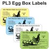PL3 Egg Box Labels Design in 4 option colours