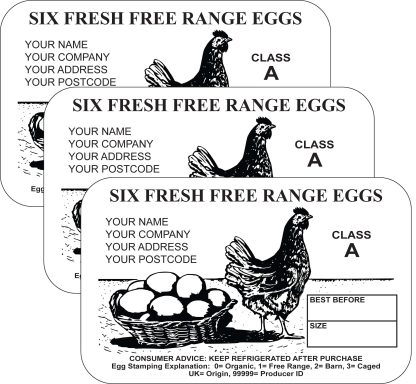 PL3 Egg Box Labels Design in white