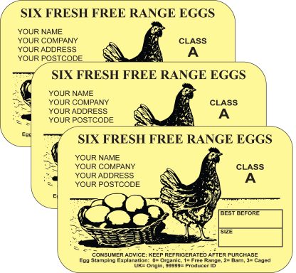 PL3 Egg Box Labels Design in yellow