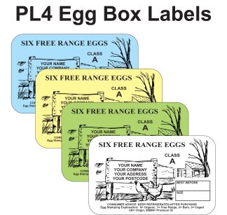 Danro PL4 Egg Box Labels Design in various colour options