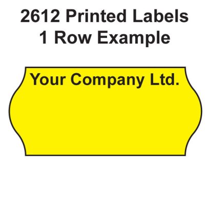 CT4 2612 Printed Labels 1 Row example yellow printed black