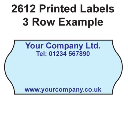 CT4 2612 Printed Labels 3 Row example Blue printed Dark blue