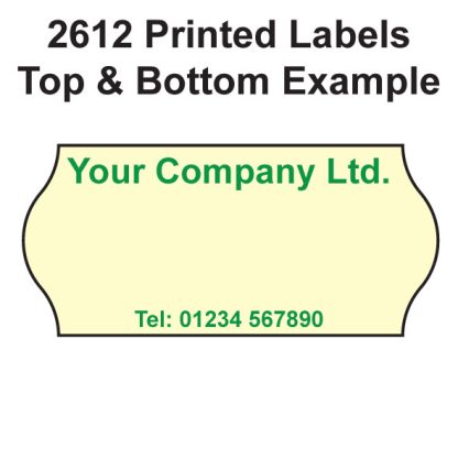 2612 Printed Label in cream printed green