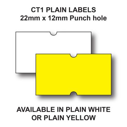 CT1 22 x 12mm White or Yellow price guns labels
