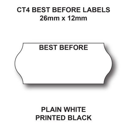 CT4 26 x 12mm Best Before Price Gun Labels
