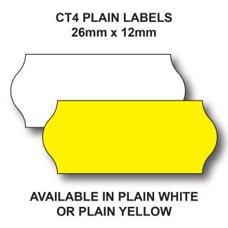 CT4 26x12mm price gun labels are available in White or Yellow
