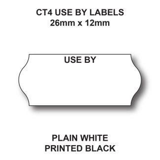 CT4 26 x 12mm Use By Labels for single line price guns