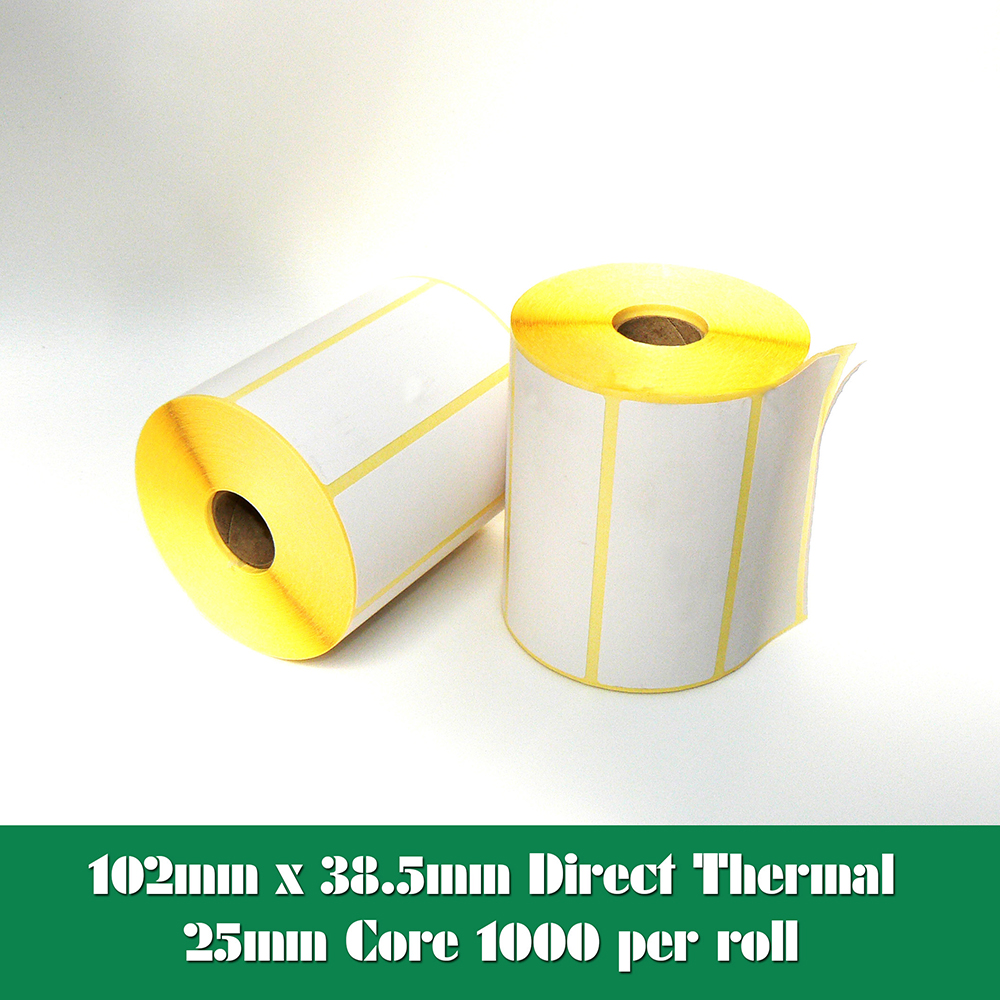 38mm Core 10,000 38mm x 25mm White Direct Thermal Labels 