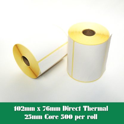 102 x 76mm direct thermal labels