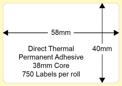 58x40mm Plain Weigh Scale Labels direct thermal labels