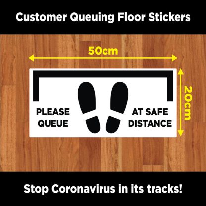 Covid-19 Floor labels to show safe Social Distancing