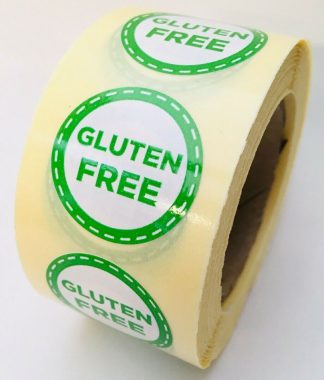 Gluten free labels - food labelling - 25mm diameter