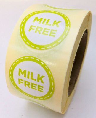 Milk free labels - 25mm diameter